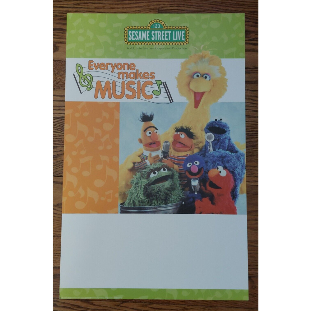 2001 Sesame Street LIVE Event Poster - Everyone Makes Music - 14x22" Near MINT!